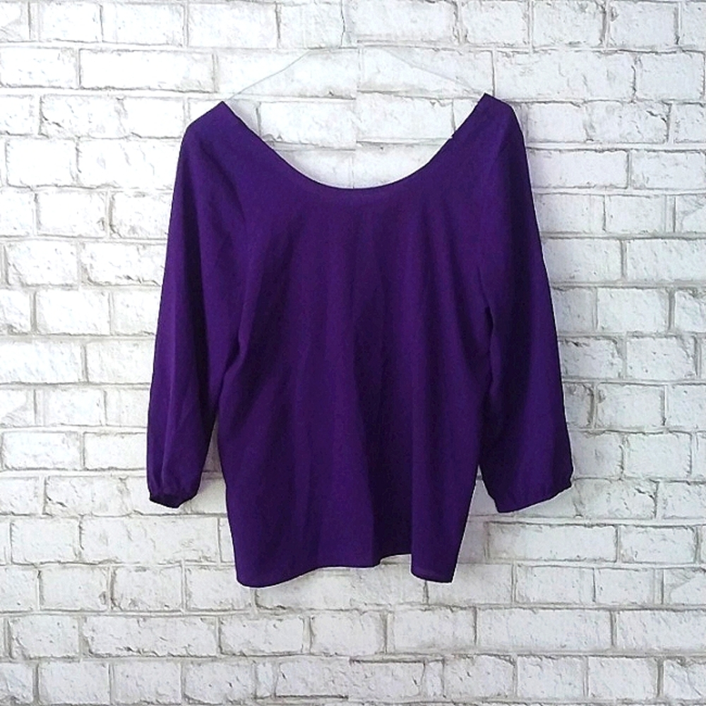 Pixi + Ivy sily purple blouse with orange bow size large